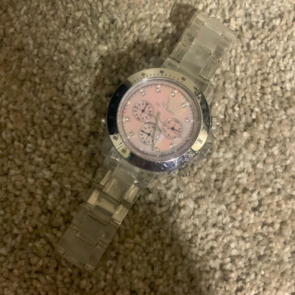 ToyWatch in clear/pink